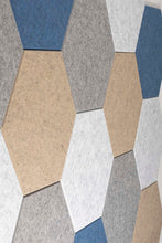 Afbeelding in Gallery-weergave laden, Akoestische PET-vilt Hexagon tegels, set van 22, lichtgrijs, donkergrijs, beige en blauw