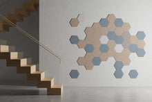 Afbeelding in Gallery-weergave laden, Akoestische PET-vilt Hexagon tegels, set van 22, lichtgrijs, donkergrijs, beige en blauw